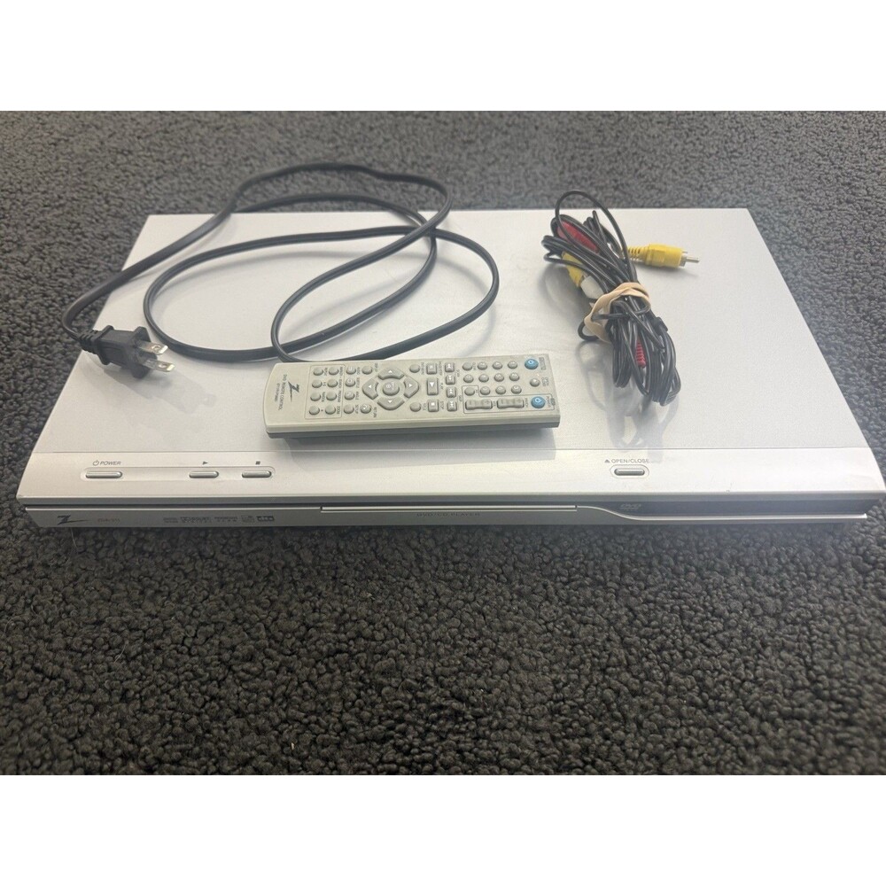 Zenith ZDA-311 DVD Player Silver with OEM Remote & Cables.  Tested. Ready 2 play